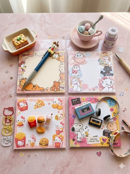 Kit 2 Bloco De Notas Fofas 9,5x9,5cm Lembrete E Recados