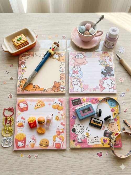Kit 2 Bloco De Notas Fofas 9,5x9,5cm Lembrete E Recados