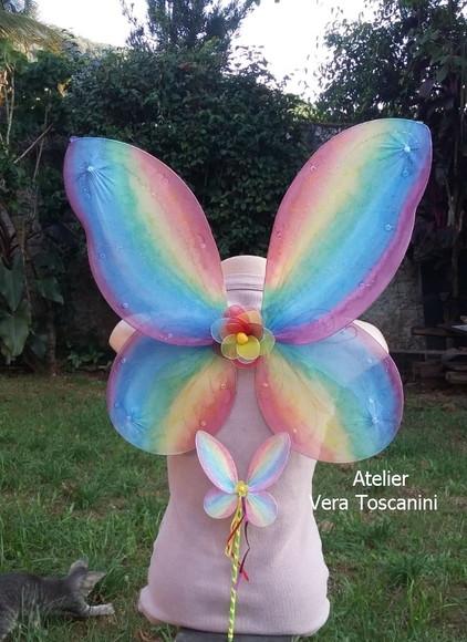 Kit asa de fada arco iris para criança