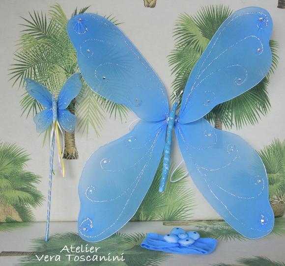 Asa de Fada Azul para Crianças (kit)