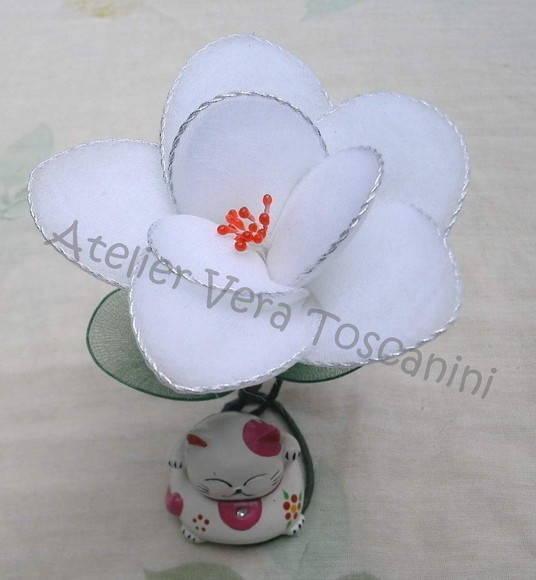 sachê flor de meia de seda!
