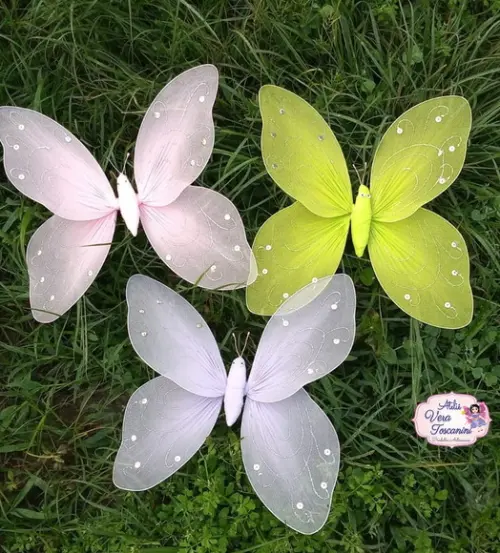 Kit 3 Flores e 3 Borboletas