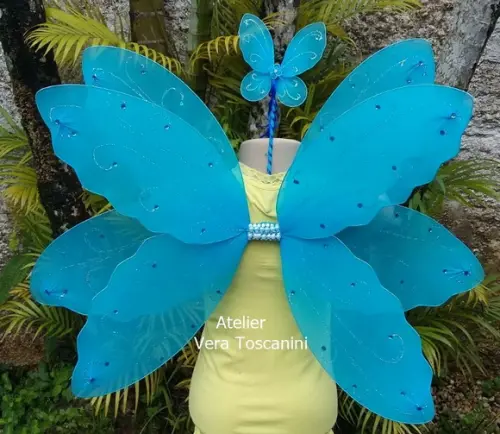 Fantasia Asa de Fada Azul (kit)
