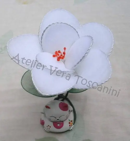 sachê flor de meia de seda!