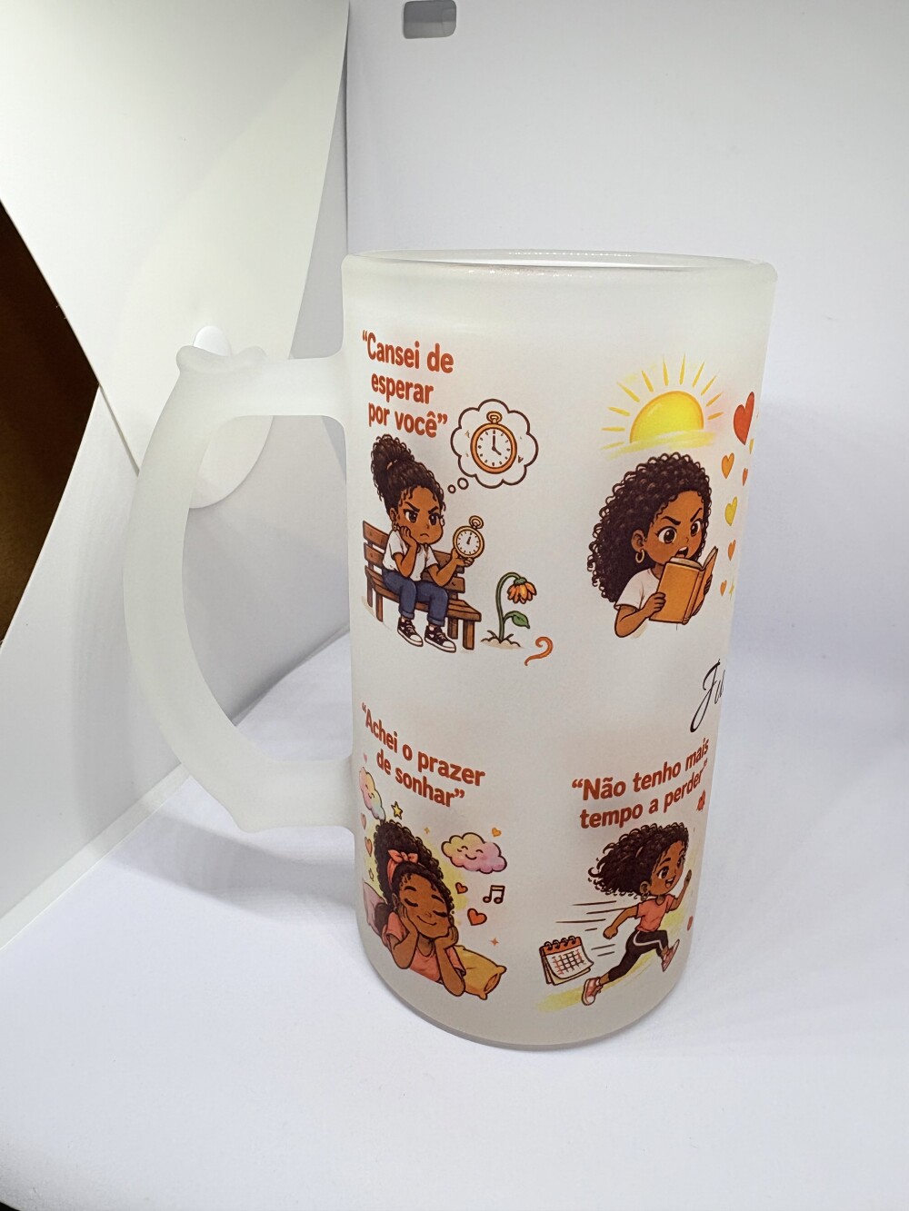 Caneca de chopp vidro jateado 475ml