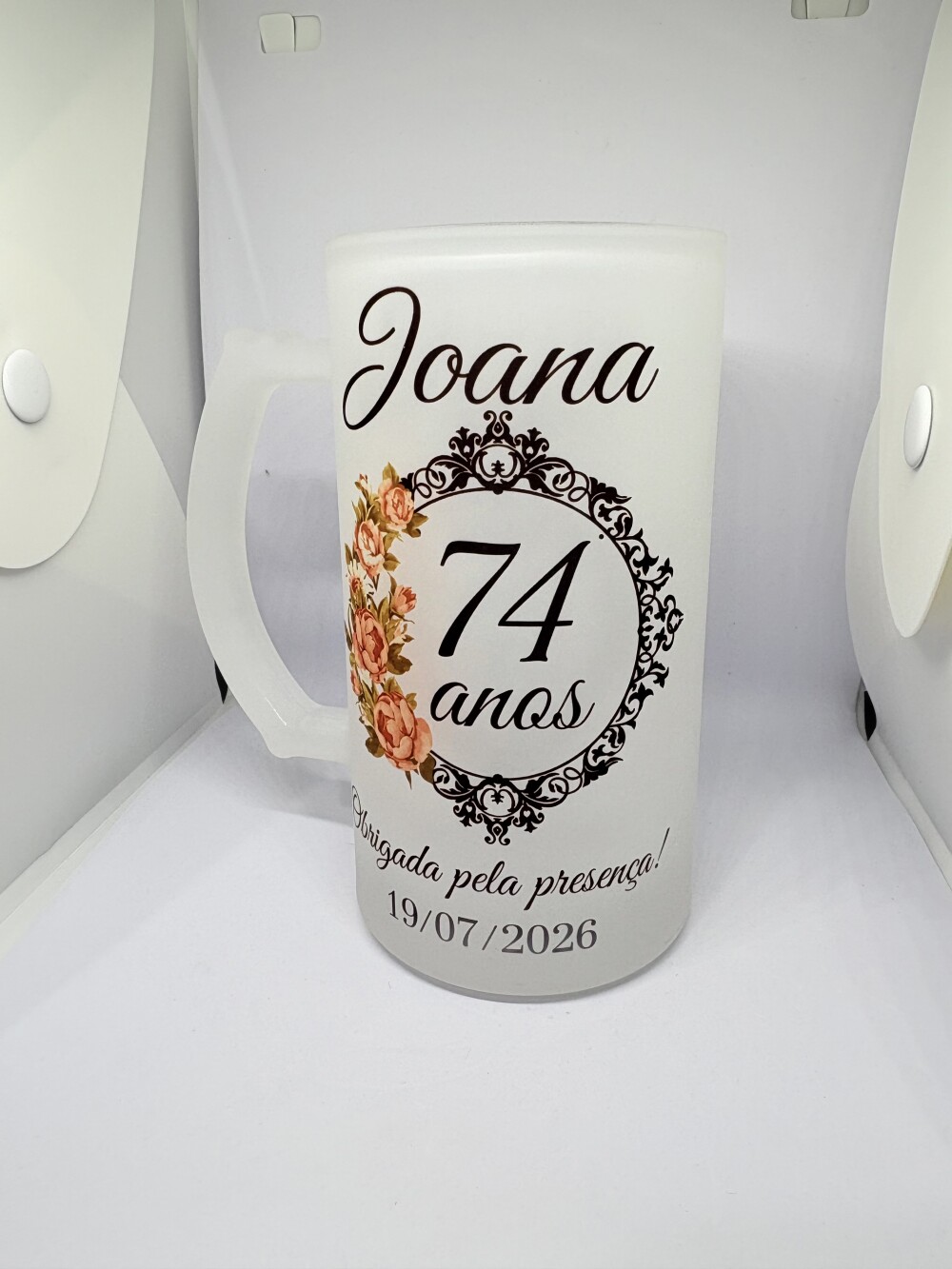 Caneca de chopp vidro jateado 475ml