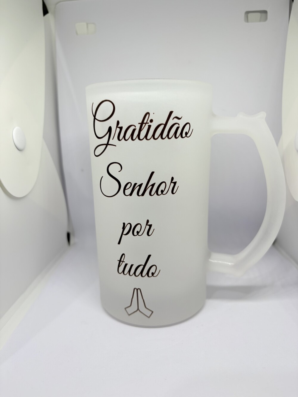 Caneca de chopp vidro jateado 475ml