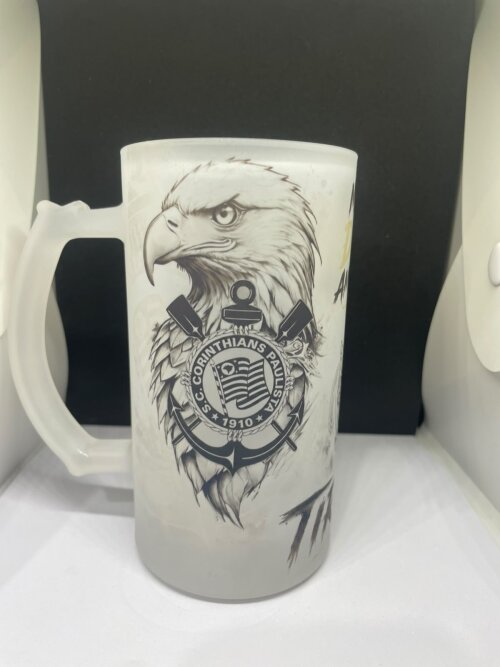 Caneca de chopp vidro jateado 475ml