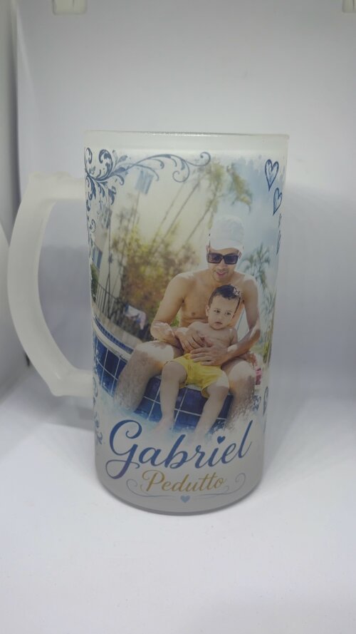 Caneca de chopp vidro jateado 475ml