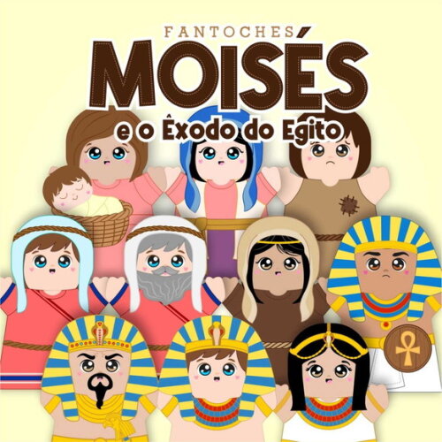 Kit 10 Fantoches e 1 Bebê Bíblicos - Moisés e o Êxodo