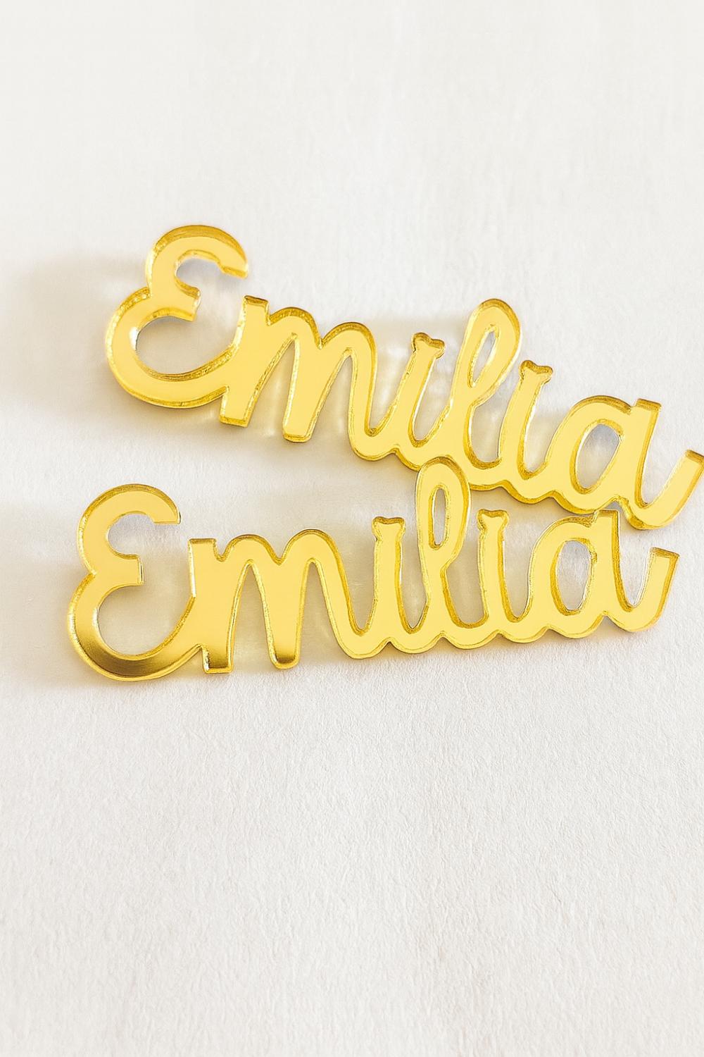 Nome Personalizado em Acrílico Espelhado - 5cm