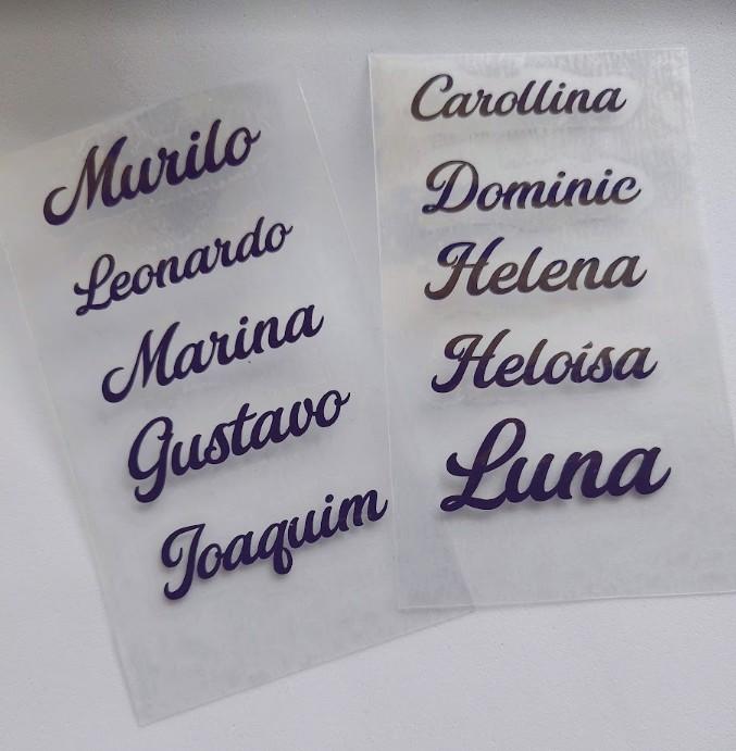 Nome Personalizado com  Adesivo Termocolante 5 unidades  | Vinil 
