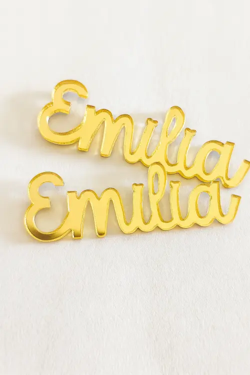 Nome Personalizado em Acrílico Espelhado - 5cm