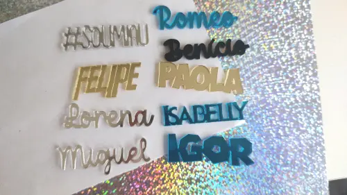 Nome Personalizado em Acrílico Espelhado - 5cm