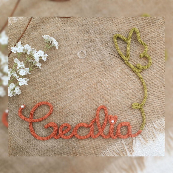 Borboleta + Nome 7 Letras Em Tricotin