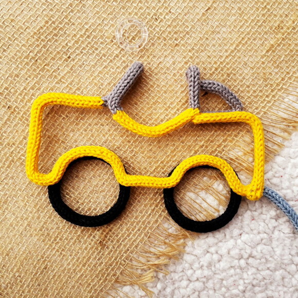 Carrinho em Tricotin + Nome 6 Letras