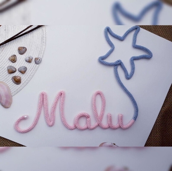 Estrela do Mar+ Nome 4 Letras em Tricotin