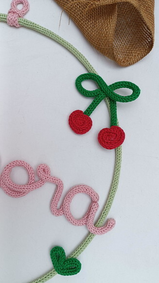 Guirlanda Cereja + Nome 8 Letras