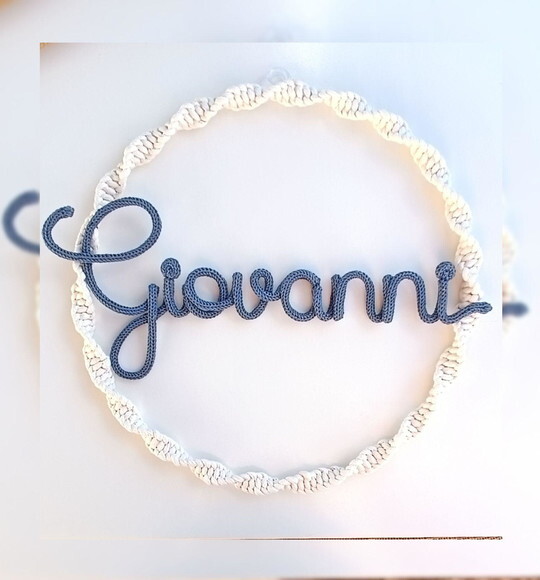 Guirlanda Macramé + Nome 8 Letras