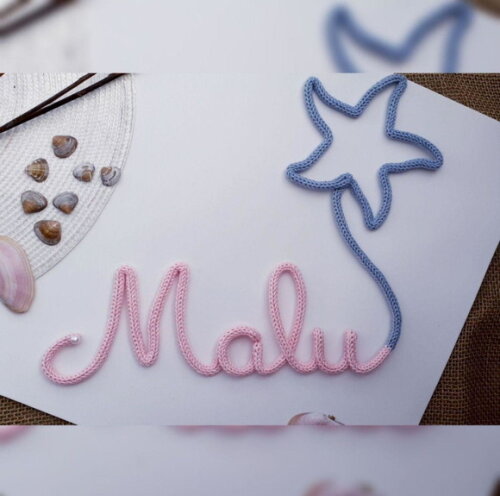 Estrela do Mar+ Nome 4 Letras em Tricotin