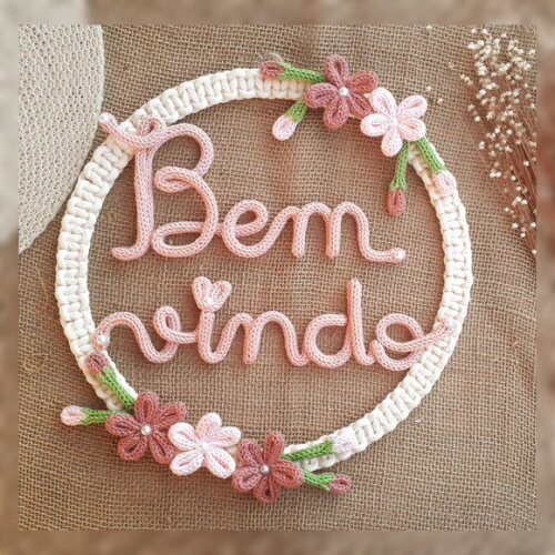 Guirlanda Com 5 Flores + Nome 8 Letras