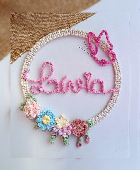 Guirlanda Floral + Nome até 7 Letras