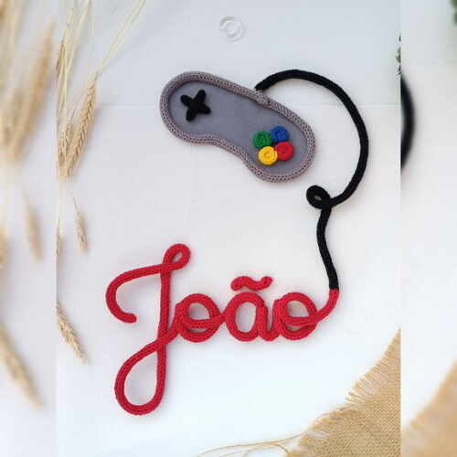 Nome 4 Letras + Controle Vídeo Game Tricotin
