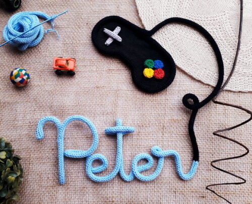 Nome 6 Letras + Controle Vídeo Game Tricotin