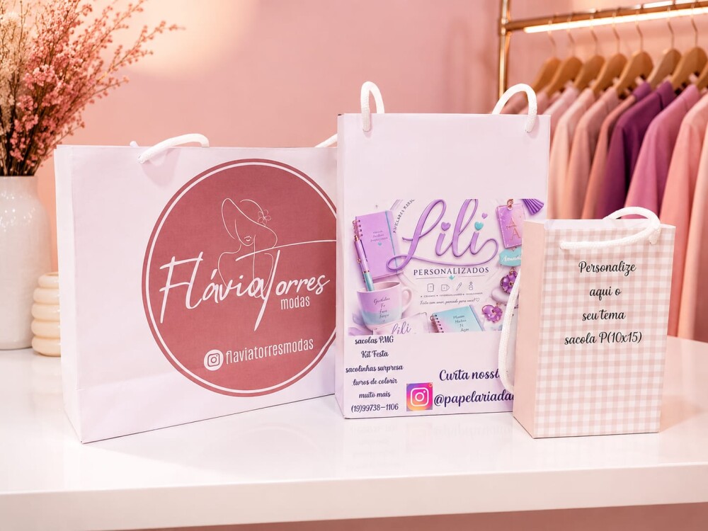 Sacolas Personalizadas para Lojas | Boutique | Lingerie | Roupas