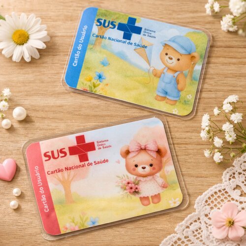 Cartão Do Sus Personalizado Plastificado Infantil E Bebê Menino Menina