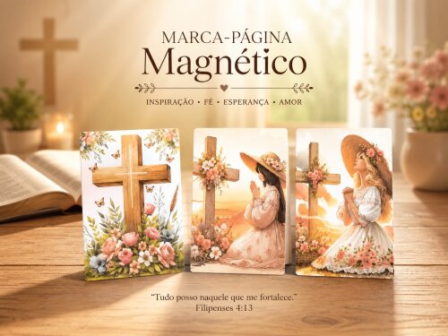 Marca Página Magnético Cristão Personalizado | Lembrancinha Ev