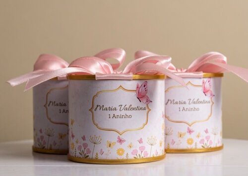Kit 10 tubolatas personalizadas jardim das borboletas | lembrancinha aniversário | diversos temas | festa infantil