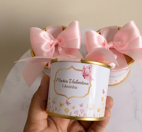Kit 10 tubolatas personalizadas jardim das borboletas | lembranci