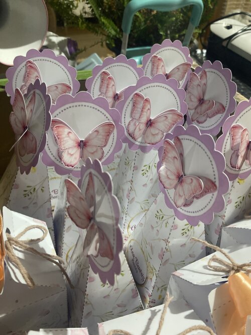 25 caixinhas Lembrancinhas personalizadas tema Jardim das borbole