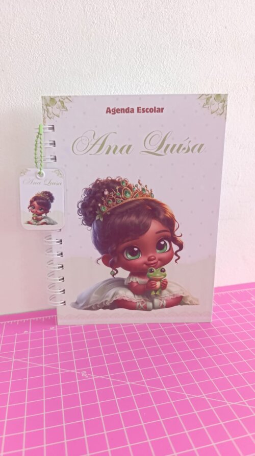 AGENDA MENINA E O SAPO  CRECHE EMEI EMEF EE ESCOLAR PERSONALIZADA 2027