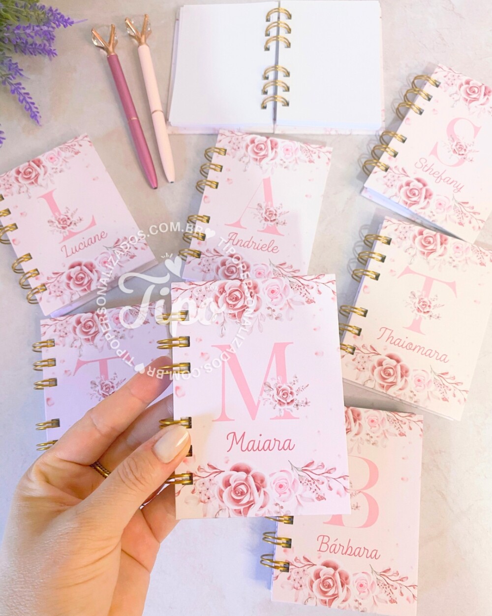 Mini Caderno Alfabeto Floral Personalizado com Nome