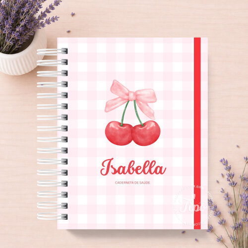 Caderneta de Vacina Personalizada - Cerejinha Menina
