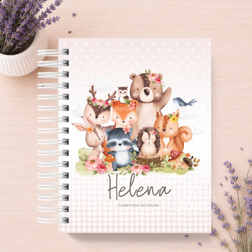 Caderneta de Vacina Personalizada - Amigos do Bosque Menina