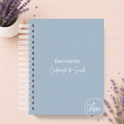 Caderneta de Saúde Linho Azul - Minimalista