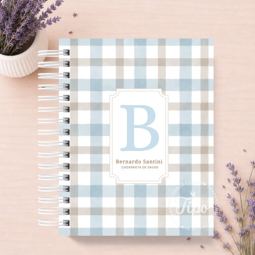 Caderneta de Vacina Saúde Personalizada | Minimalista Xadrez
