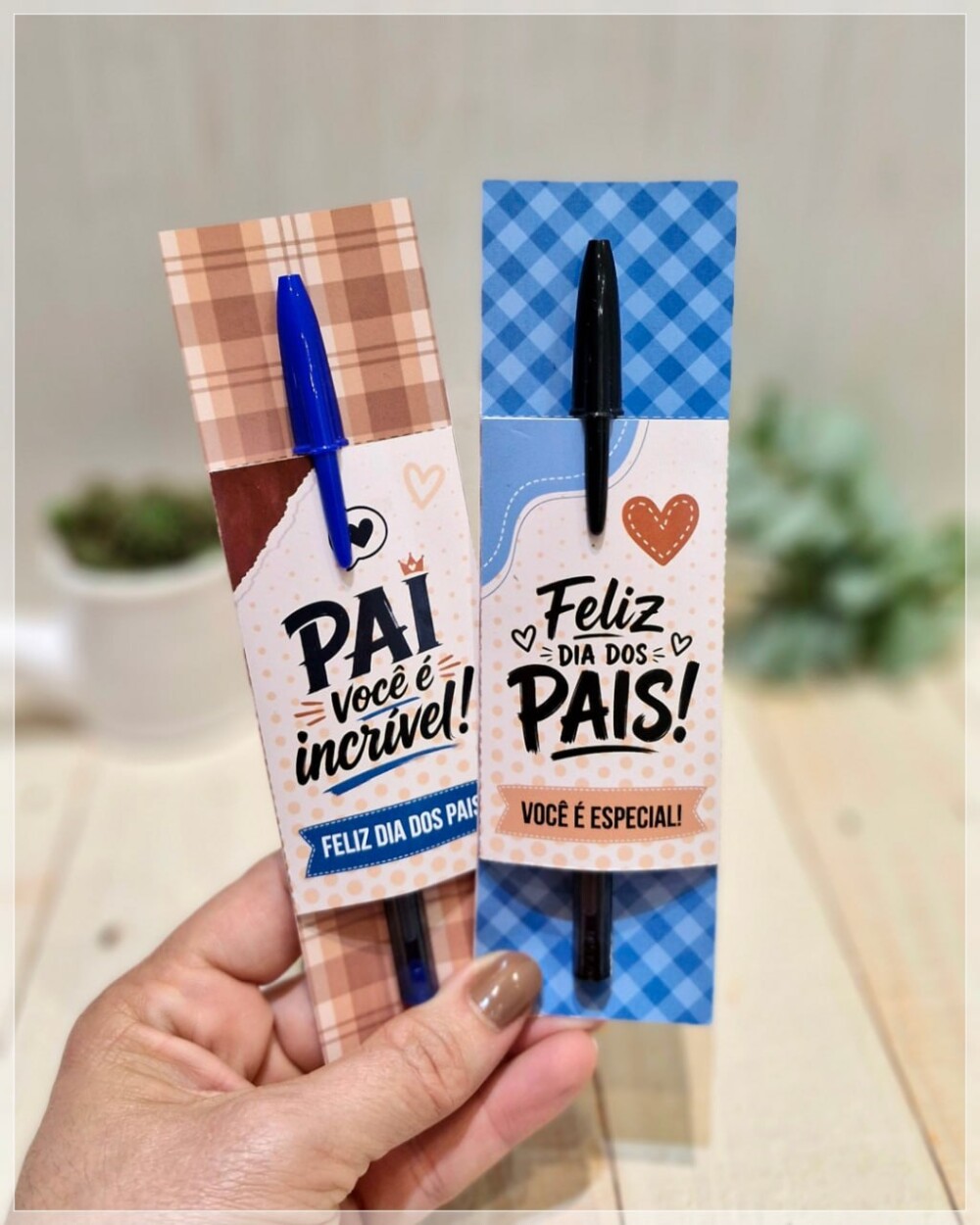 Dia dos Pais Card para caneta com sua identidade visual