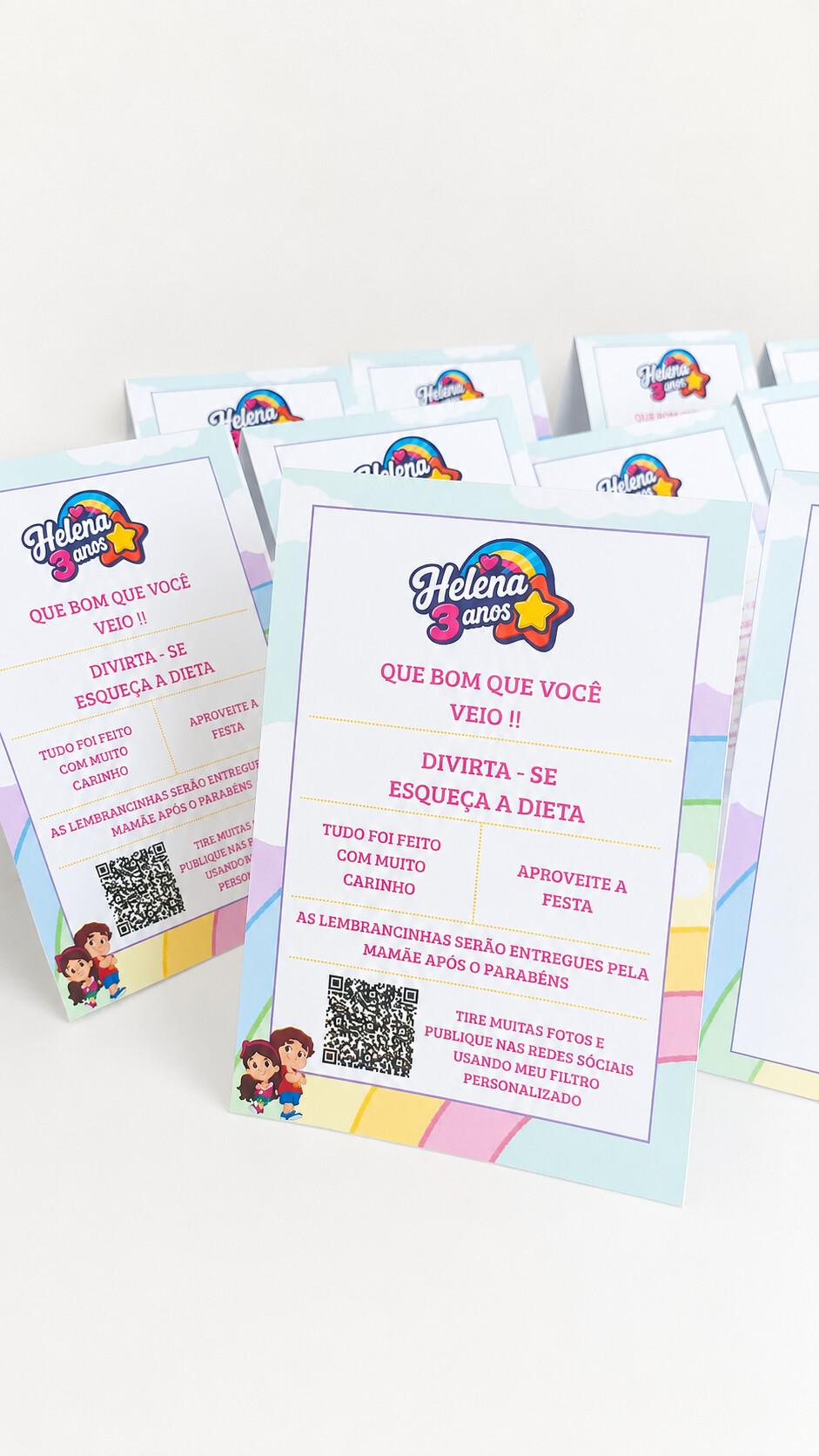 Display de mesa frente e verso kit com 20 unidades
