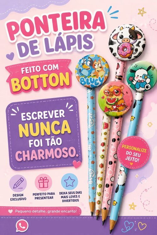 ARQUIVO DIGITAL CAIXA PARA LAPÍS PONTEIRA DE BOTTON