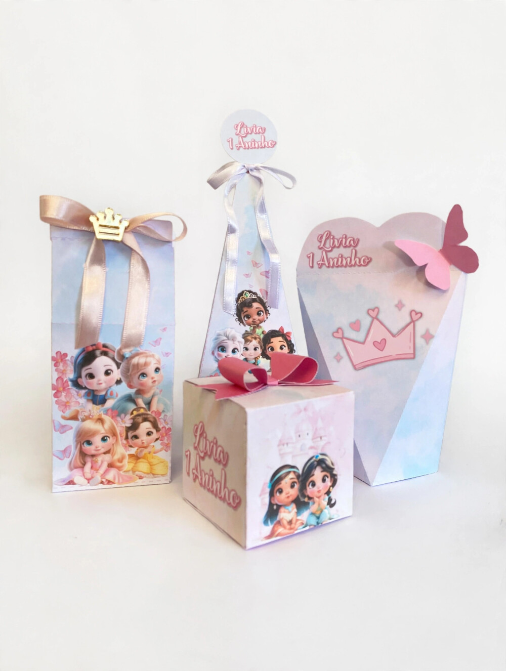 Kit 20 Caixinhas personalizados- Tema Princesas Baby