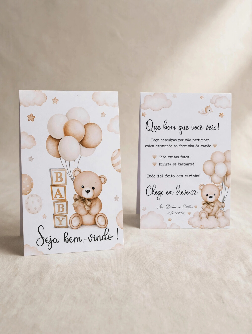 Plaquinha de Centro de Mesa Personalizada chá de bebê | Festa I