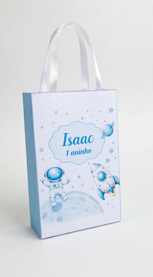 Sacolinha Personalizada Tema Astronauta | Lembrancinha Festa Infantil