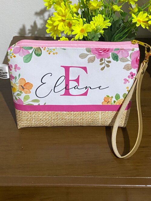 Necessaire Personalizada com Nome | Bolsa Multiuso Feminina com Alça de Mão