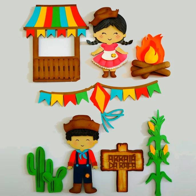 ARQUIVO CORTE TOPO DE BOLO FESTA JUNINA