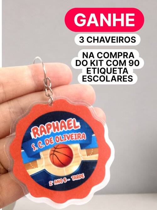 90 UN . ETIQUETA ESCOLA QUALQUER TEMA - GANHE 3 CHAVEIROS DO TEMA