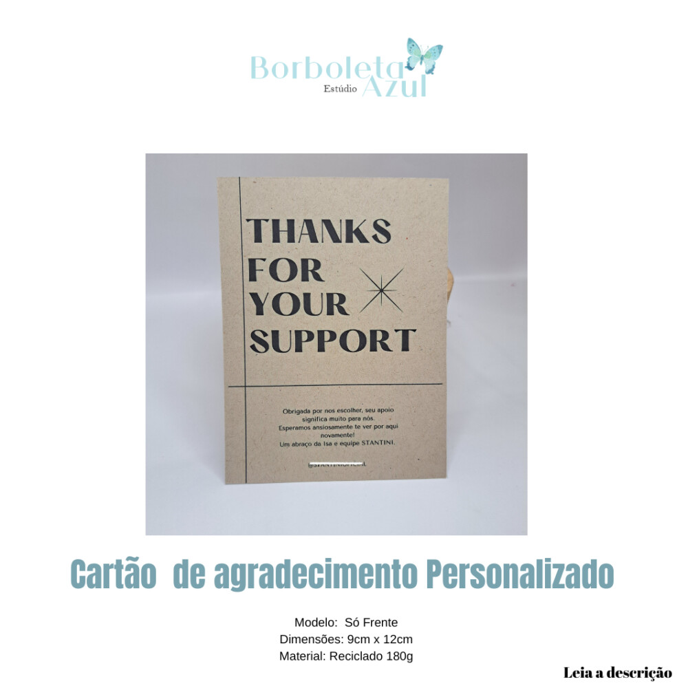 100 CARTÕES 180g - RECICLATO - FRENTE - PERSONALIZADO